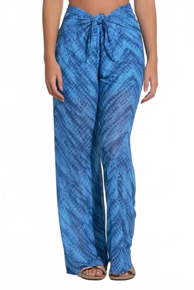 Elan Women's Seville Wrap Tie Front Pants In Blue