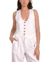 Elan Women's Sleeveless Button-front Halter Vest