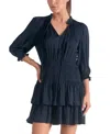 Elan Tie Neck Dress In Navy In Navy