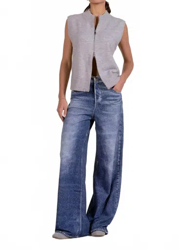 Elan Women's Sporty Chic Knit Vest In Gray