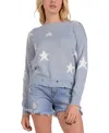 Elan Women's Star Intarsia-knit Sweater In Light Blue,white