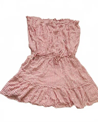 Elan Women's Striped Mini Dress In Red/white In Pink