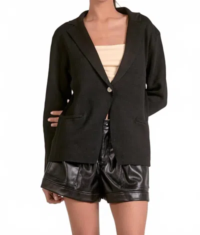 Elan Women's Sweater Blazer In Black