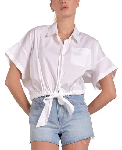 Elan Women's Tie-front Shirt In White