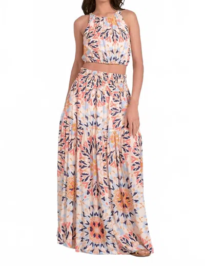 Elan Women's Vera Maxi Skirt In Multi In White