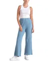 Elan Waffle Knit Wide Leg Pant In Blue In Blue Wash