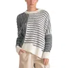 Elan Womens Asymmetric Knit Crewneck Sweater In Black
