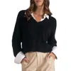 Elan Layered Look Sweater In Multi