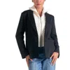 Elan Womens Collar Polyester One-button Blazer In Black