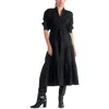 Elan Tiered Midi Dress In Black