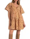 Shop Elan Womens Cotton Short Tunic Dress In Brown