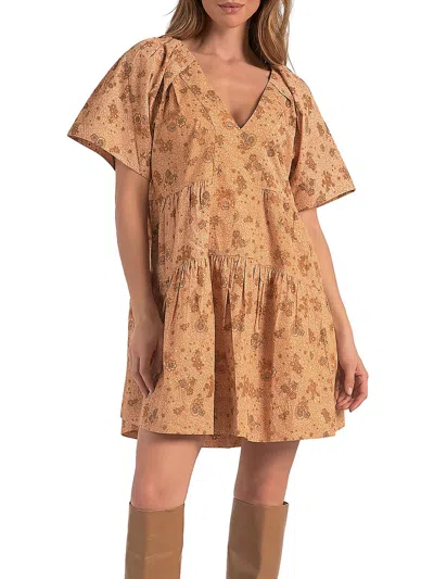 Elan Womens Cotton Short Tunic Dress In Multi