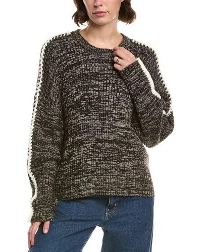Elan Wool-blend Crewneck Sweater In Black