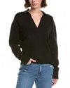 Elan Wool-blend Polo Sweater In Black