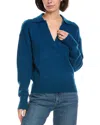 Elan Wool-blend Polo Sweater In Blue