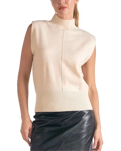 Elan Sleevleess Sweater Mock Tank In Off White In Neutral