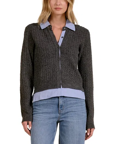 Elan Wool-blend Cardigan In Grey