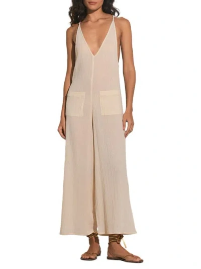 Elan Woven Jumpsuit Cover-up In Sand