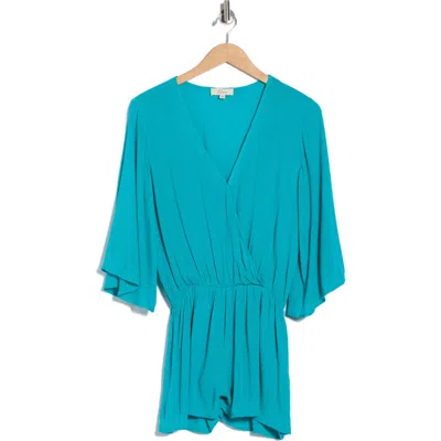 Elan Wrap Front Cover-up Romper In Blue