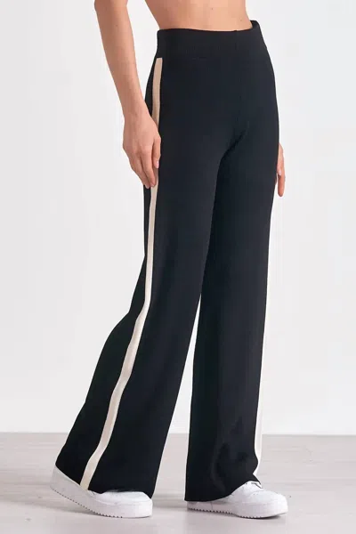 Elan Wyatt Pant In Black/white In Multi