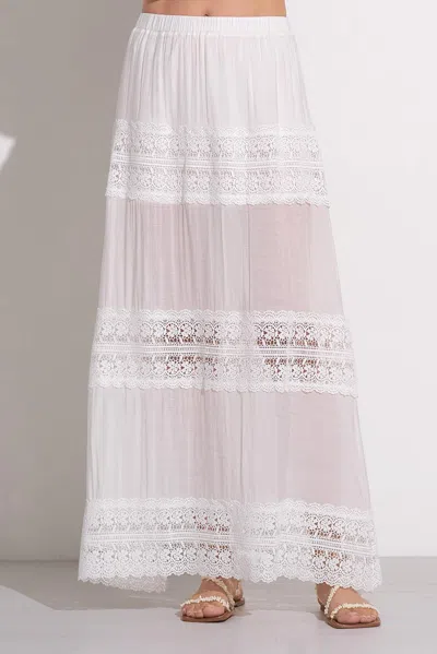 Elan Wymara Crochet Maxi Skirt In White
