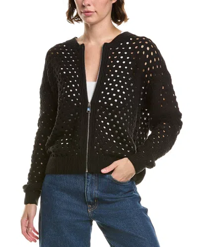 Elan Zip Cardigan In Black