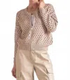 Elan Candice Zip Cardigan Sweater In Stone In White