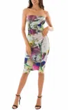 Elana Kattan Ruched Bodice Sheath Dress In Iris