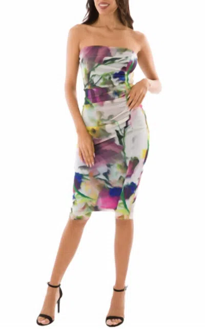 Elana Kattan Ruched Bodice Sheath Dress In Iris