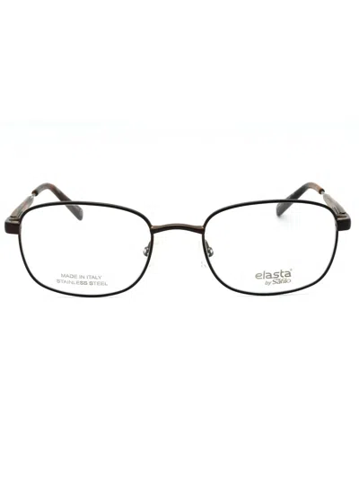 Elasta 7221 Metal Rectangular Eyeglasses For Men In Black