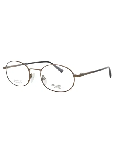 Elasta E 7247 Eyeglasses In Matte Brown White - Demo