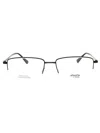 Elasta Rectangle-frame Glasses In Blk Ruthenium/clear Demo Lens