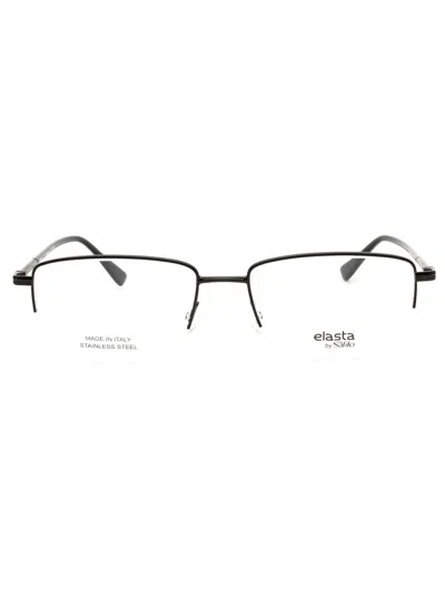 Elasta E 7249 Eyeglasses In Blk Ruthenium/clear Demo Lens
