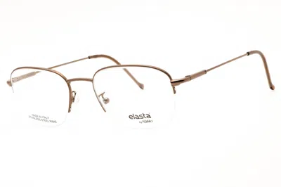 Elasta E7033 Metal Rectangle Frame Eyeglasses In Brown