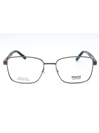 Elasta Elegant Rectangular Metal Eyeglasses For Men In Gray