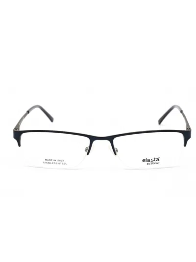 Elasta Elegant Rectangular Metal Eyeglasses For Men - Model 3099 In Neutral