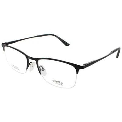 Elasta Men's Black Rectangular Eyeglass Frames -e-7253-0003-53