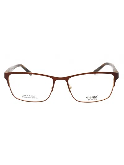 Elasta Men's Rectangular Metal Eyeglasses - Model E 3123 In Pattern
