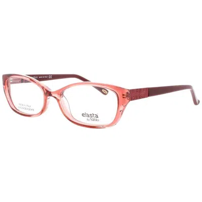Elasta Unisex Purple Oval Eyeglass Frames E-5798 In Red