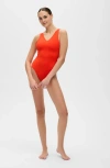 Elastique Athletics Adorn Bodysuit In Red