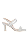 Elata Woman Sandals Silver Size 8 Textile Fibers In Silver
