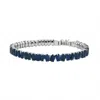 Elazco Inc Women's Baguette Sapphire Bangle Bracelet In Blue In Blue