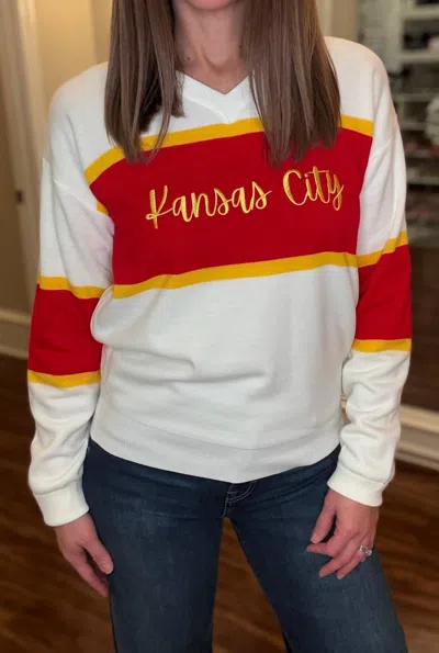 Elby Designs Apparel Kansas City Varsity Sweater In Multi