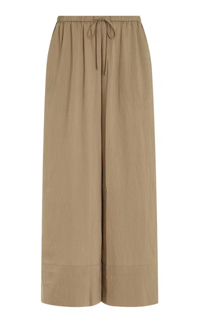 Elce Aries Jersey Wide-leg Pants In Khaki