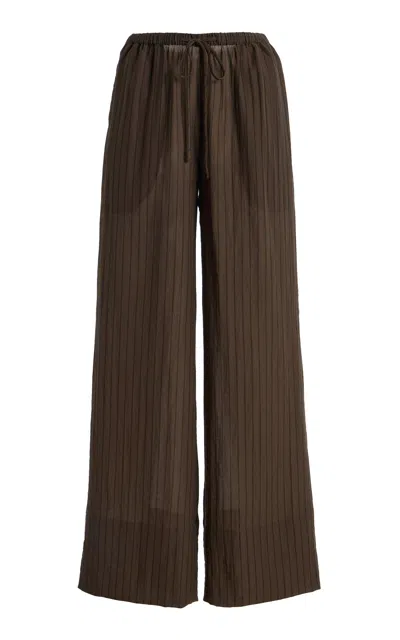 Elce Aries Striped Pants In Brown