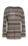 Elce Aura Knit Linen Mini Dress In Stripe