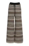 Elce Aura Knit Linen Wide-leg Pants In Stripe