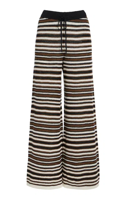 Elce Aura Knit Linen Wide-leg Pants In Stripe