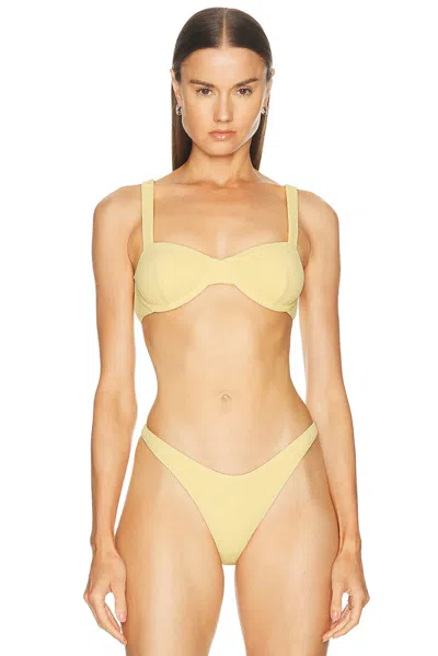 Elce Escape Bra Cup Bikini Top In Yellow