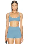 Elce Essential Ribbed Bralette In Blue